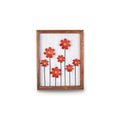Wall Decor Handmade Daisy Field Red 3D Floral Art with Metallic Effect Approx H14 X L11 X D0.98inch