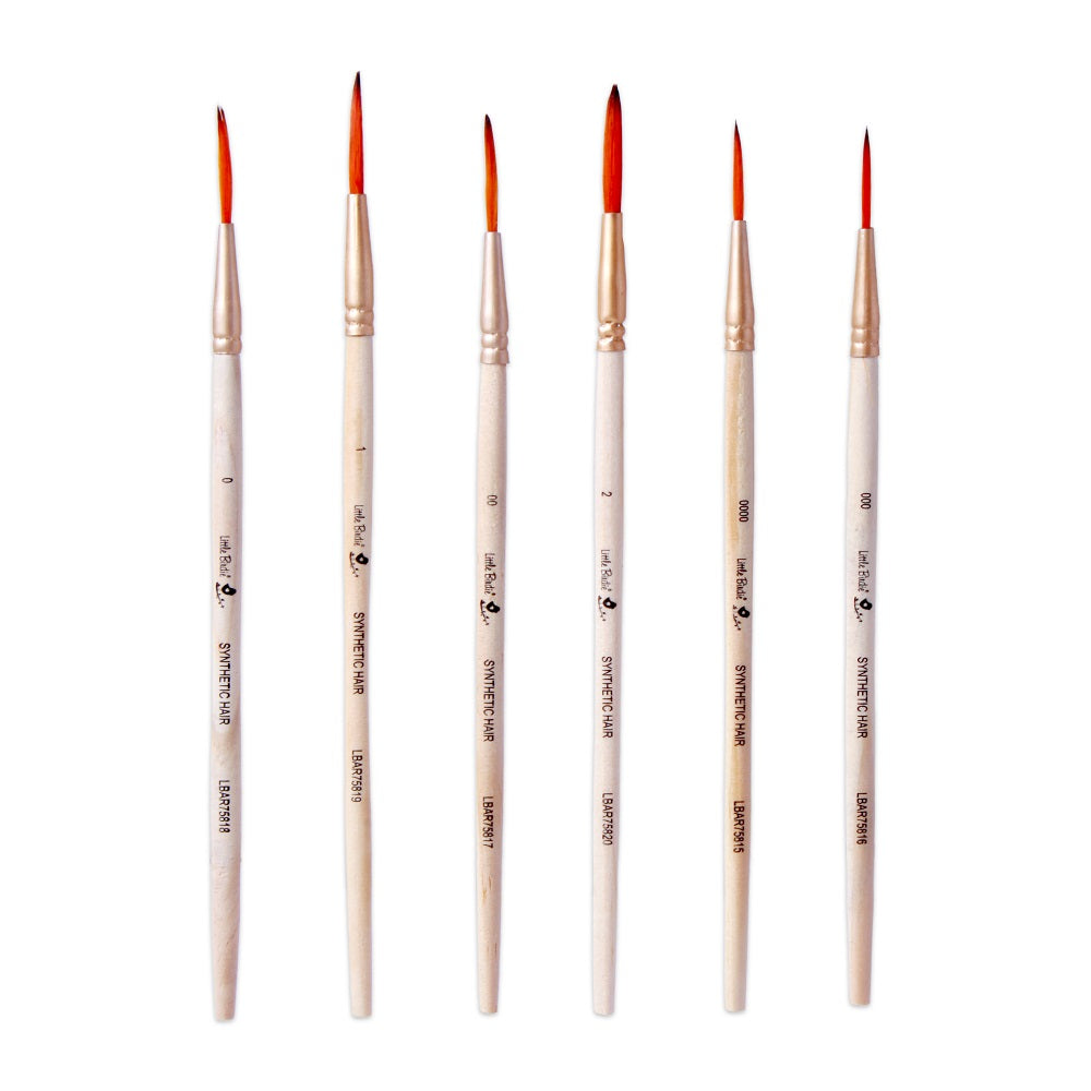 Liner Brush Synthetic Hair Size.0000 000 00 0 1 2 Set of 6 pc