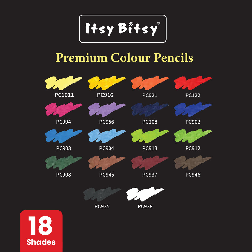 Premium Artist Colour Pencils - Pack of 18 Colours 1Box