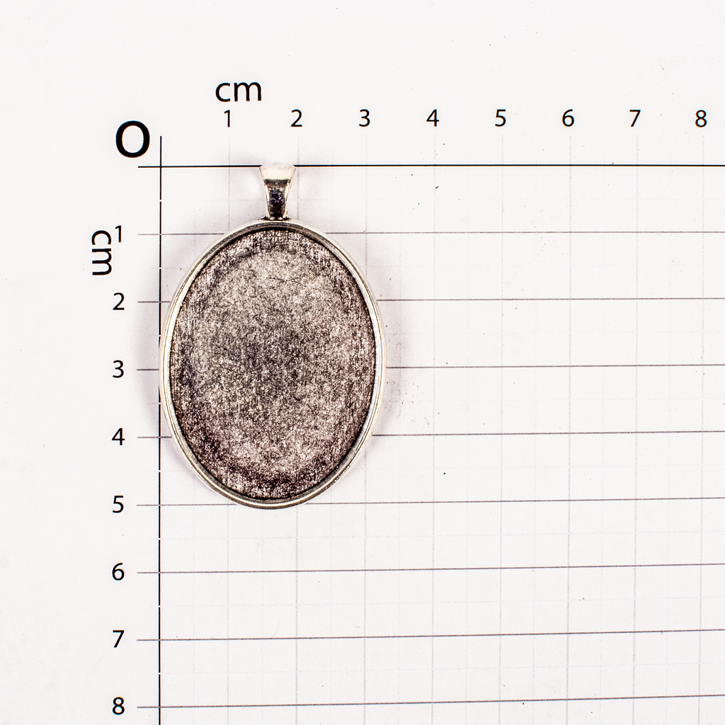 Metal Charms Pendant Blank Oval Big 1Pc