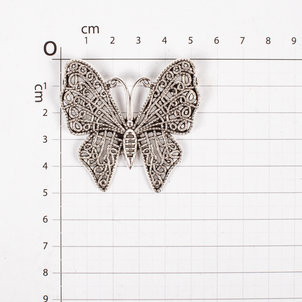 Metal Charms Ornate Butterfly 1Pc