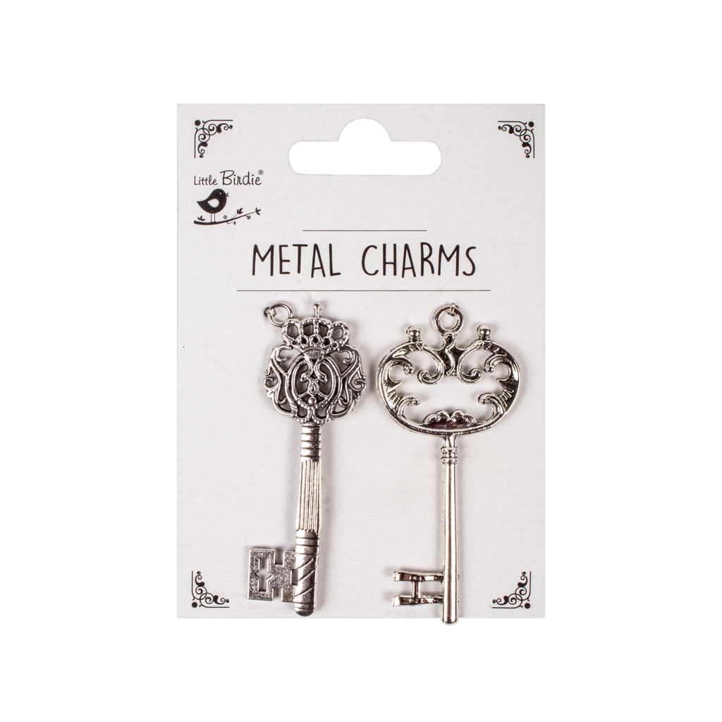 Metal Charms Vintage Keys 2Pcs