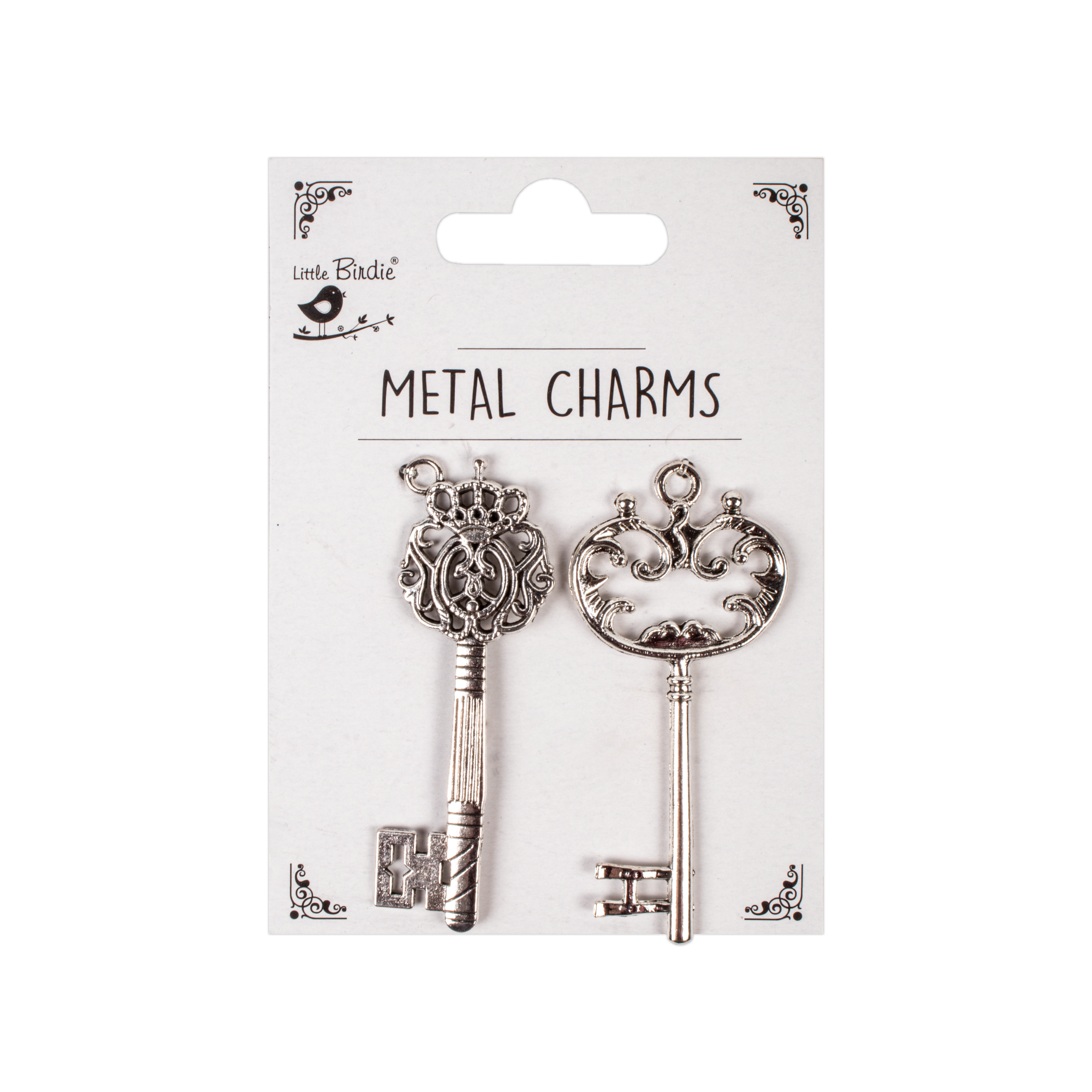Metal Charms Vintage Keys 2Pcs
