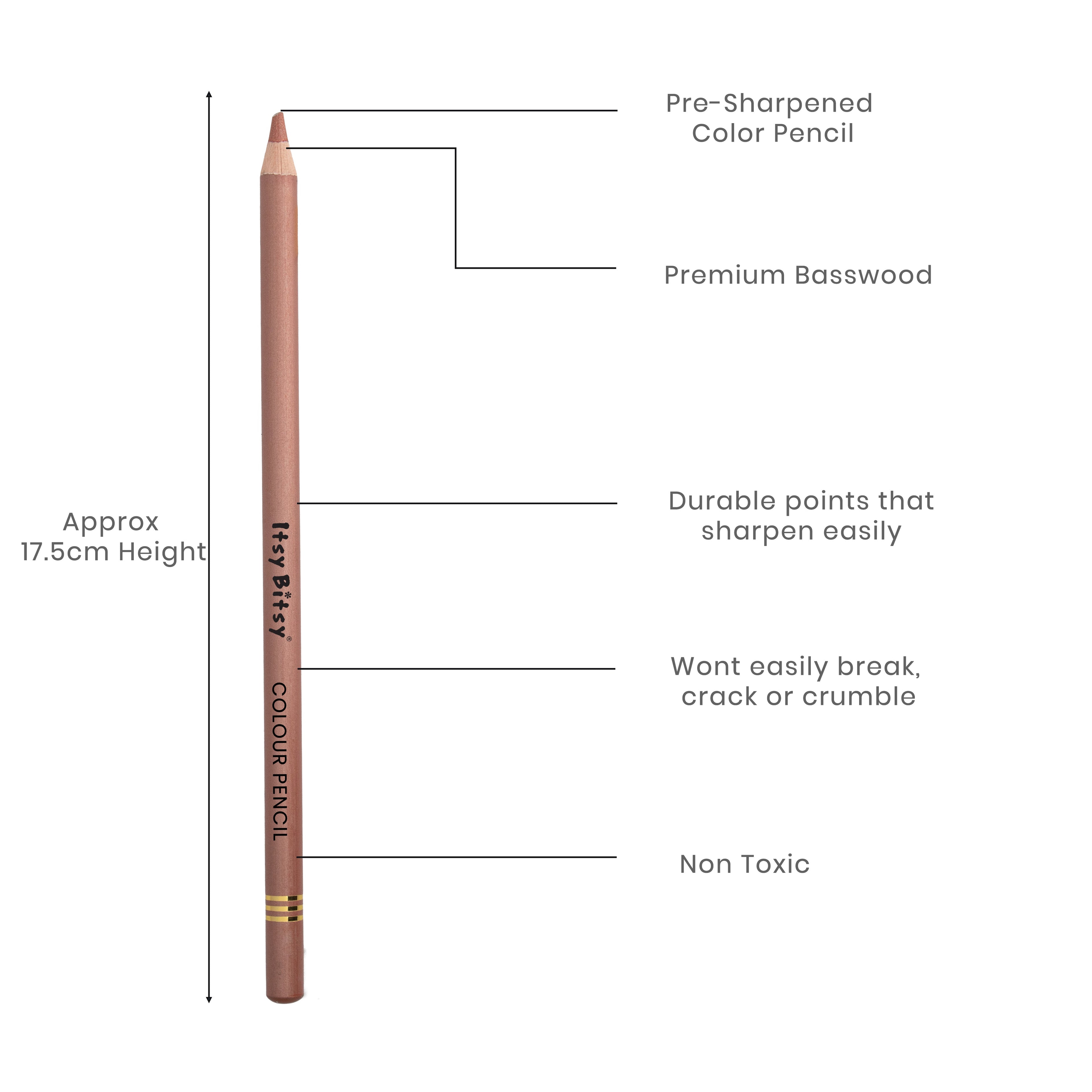 Premium Artist Metallic Colour Pencil 1pc - Copper