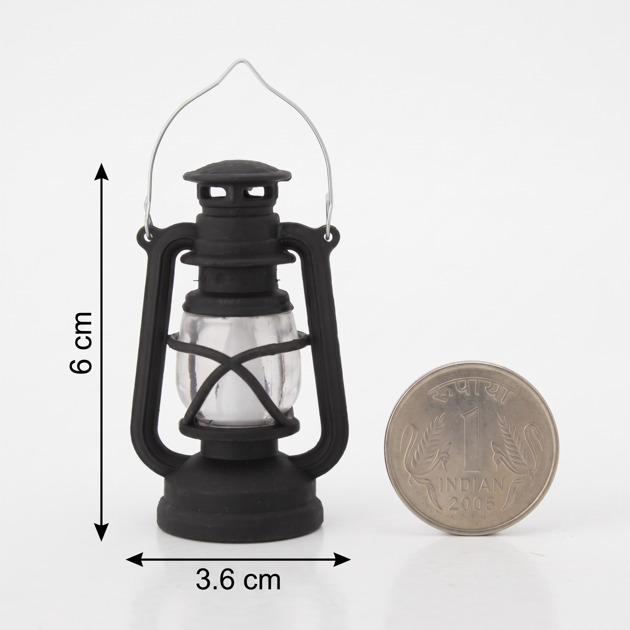 Mini Camping Lantern Black 6cm 1pc IB