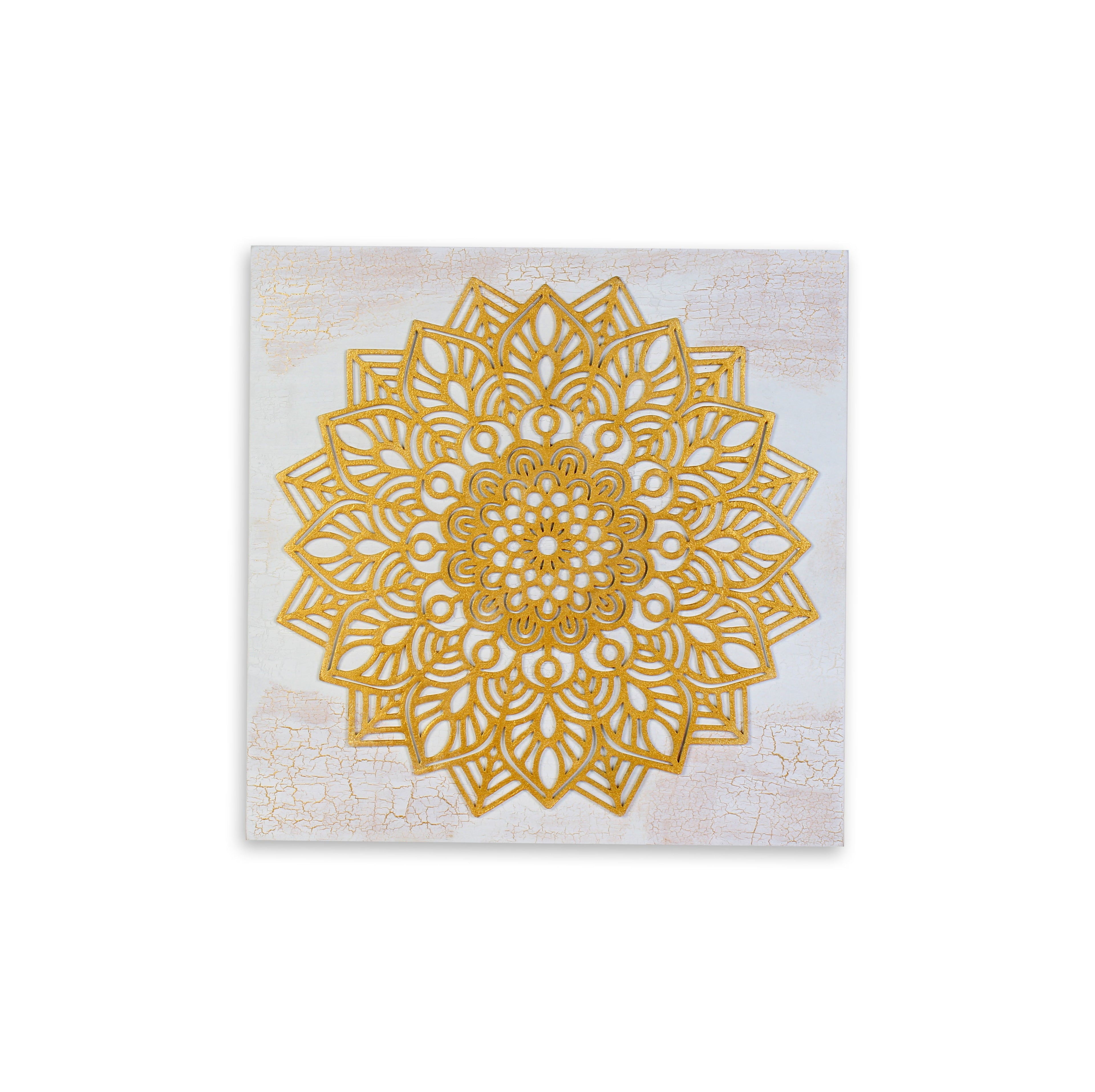 Wall Decor Lacy Floral Mandala Approx H12 X L12 X D0.78inch 1pc