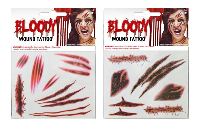 Bloody Wound Tattoo 2Sheets