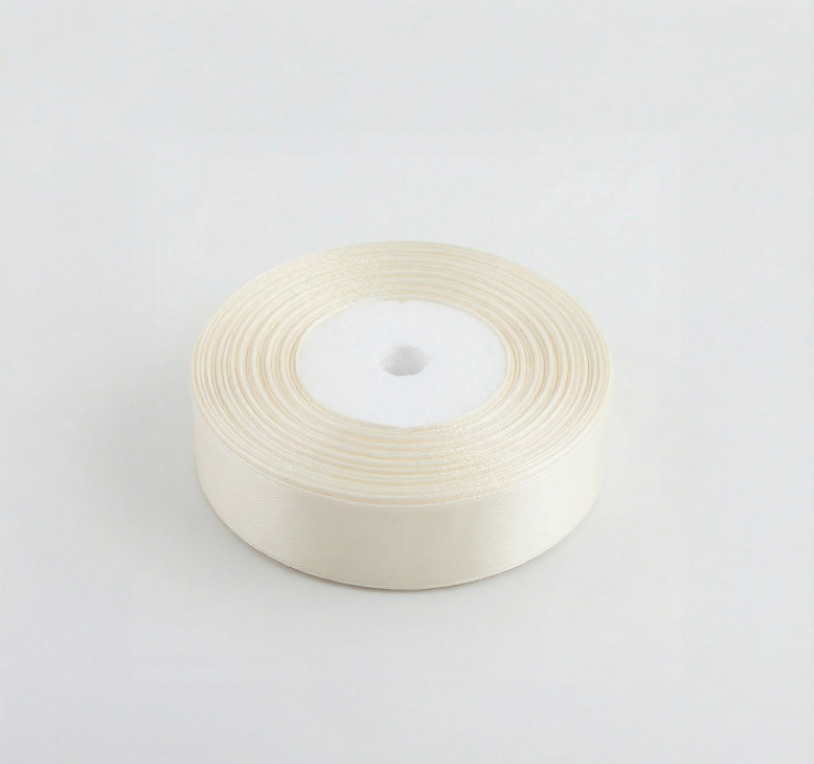 Satin Ribbon 25Mm 50Mtr Off White