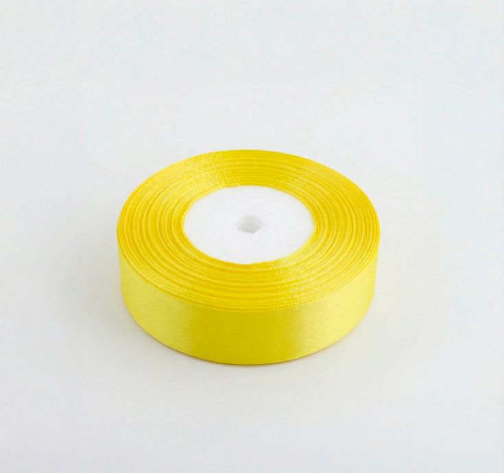 Satin Ribbon 25Mm 50Mtr Lemon
