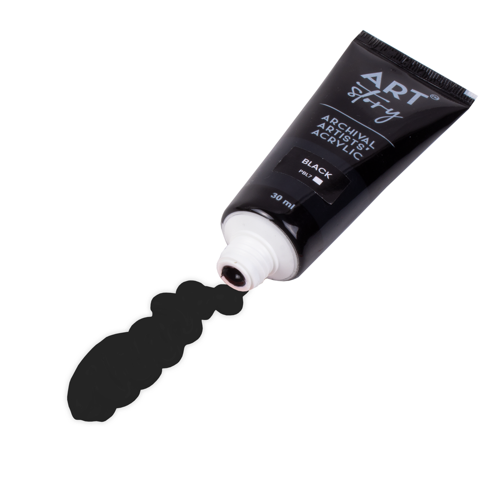 Artists Acrylic Colour Black 30ml Tube