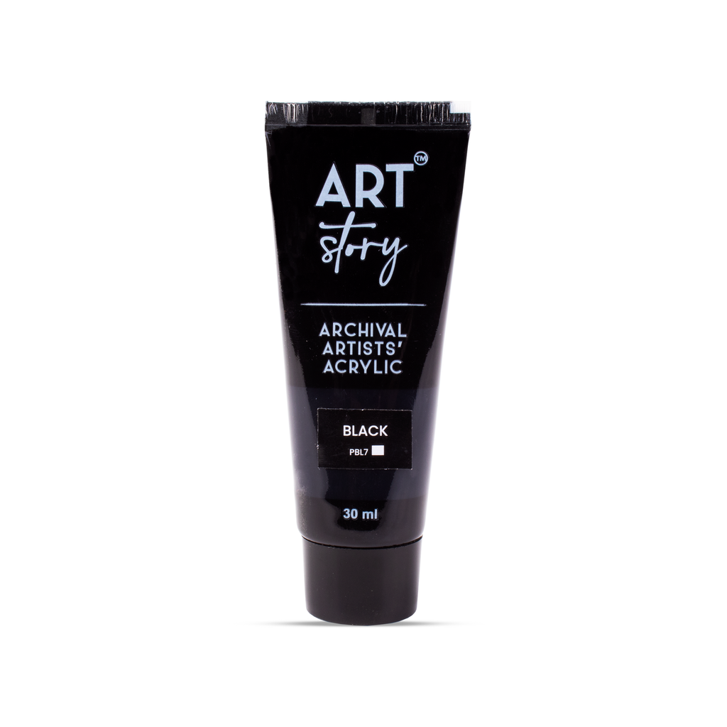 Artists Acrylic Colour Black 30ml Tube