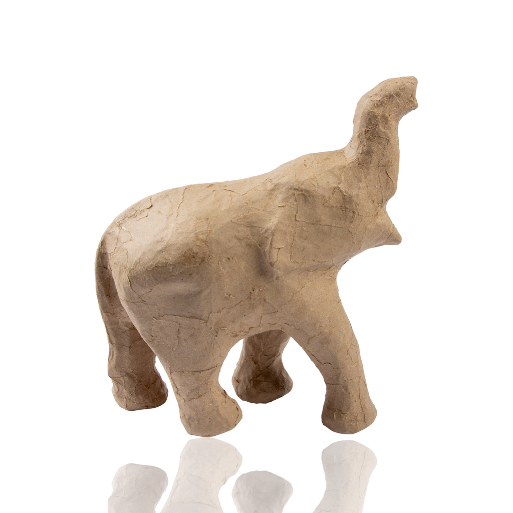 Paper Mache Trumpeting Elephant Approx L26.3 X W13 X H29Cm 1Pc
