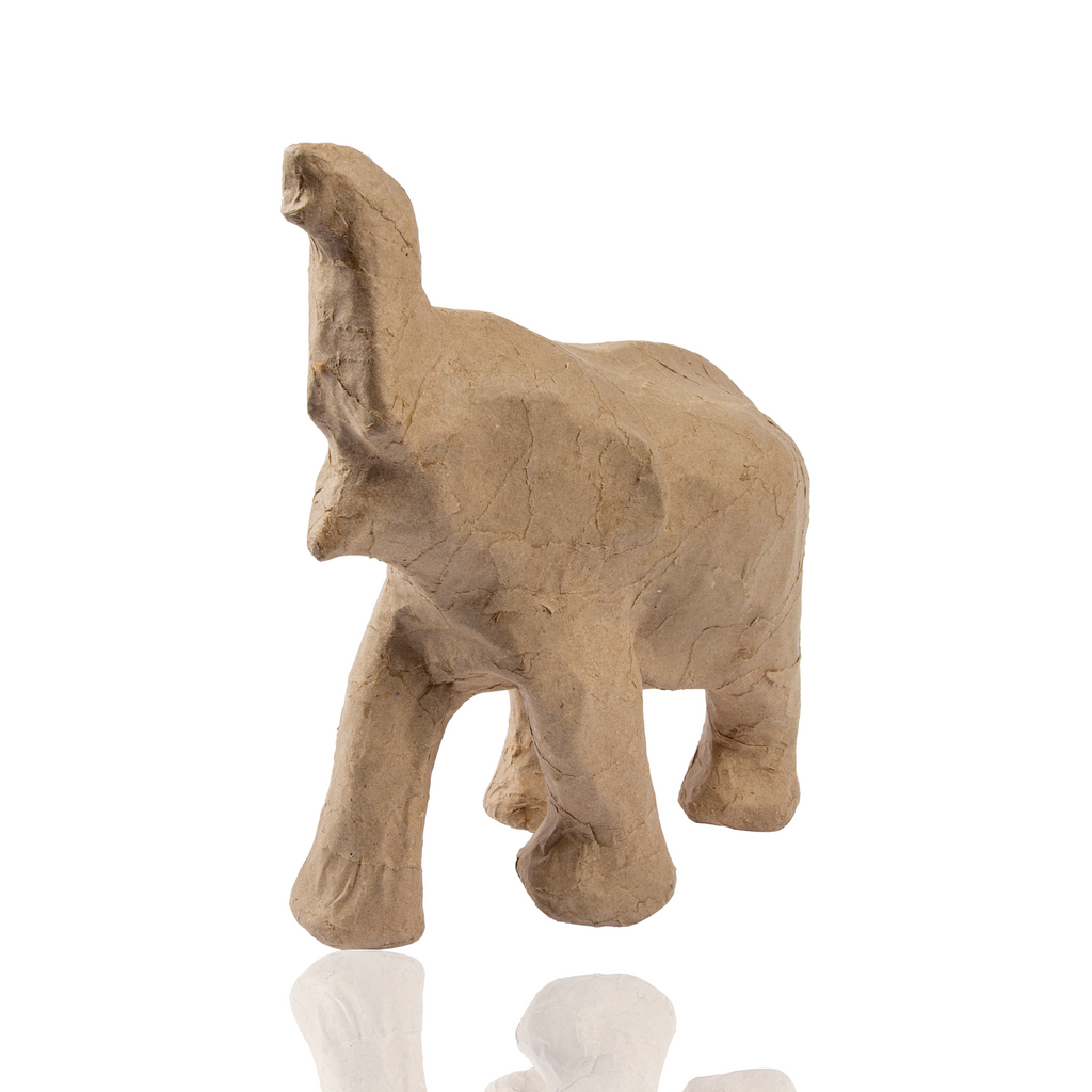 Paper Mache Trumpeting Elephant Approx L26.3 X W13 X H29Cm 1Pc