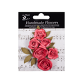 Handmade Flowers Cardinal Red Foina Approx 3 & 4Cm 8Pc