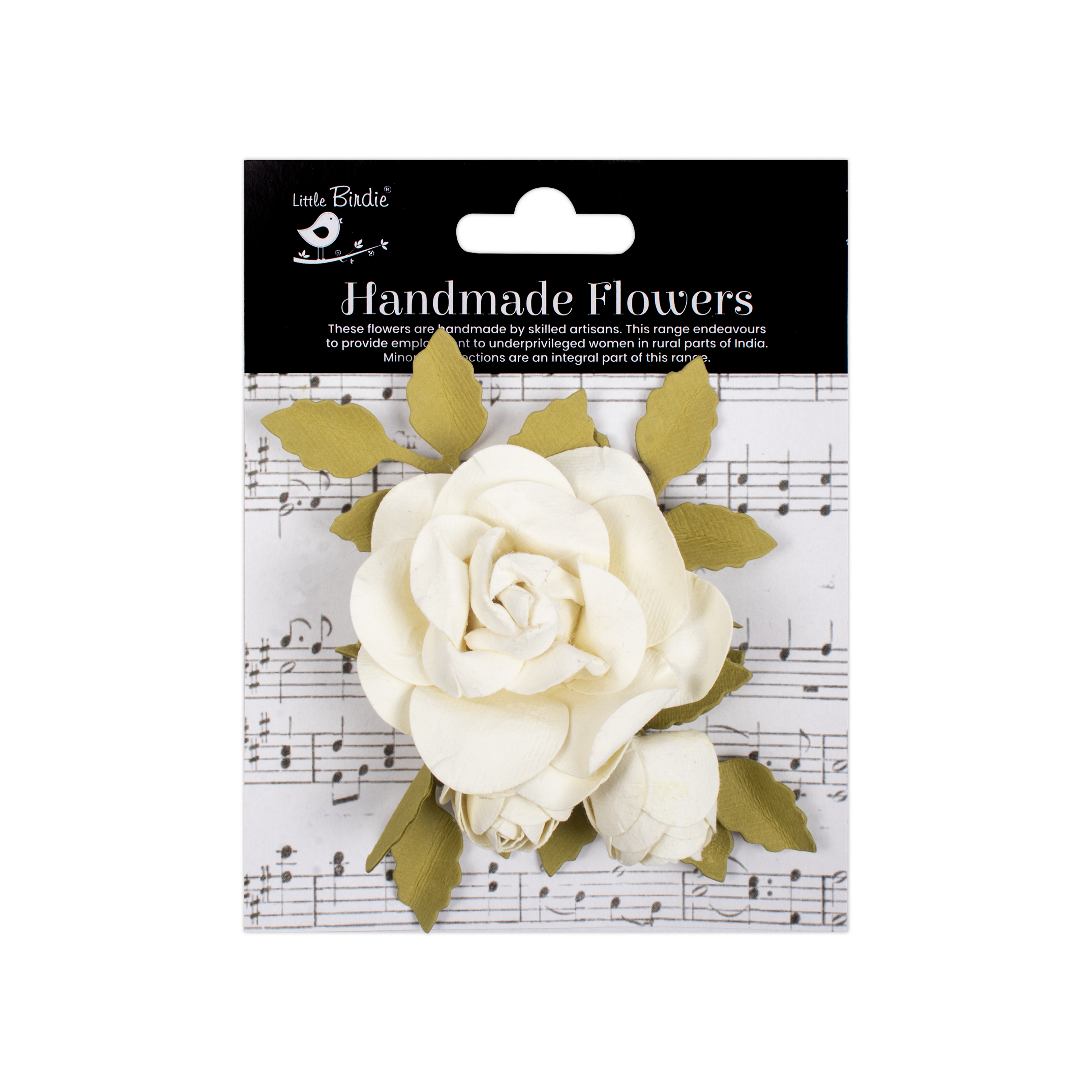 Handmade Flowers Ivory Pearl Irma Approx 12.5cm 1pc