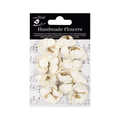 Handmade Flowers Ivory Pearl Embossed Daisies Approx 3Cm 12Pc