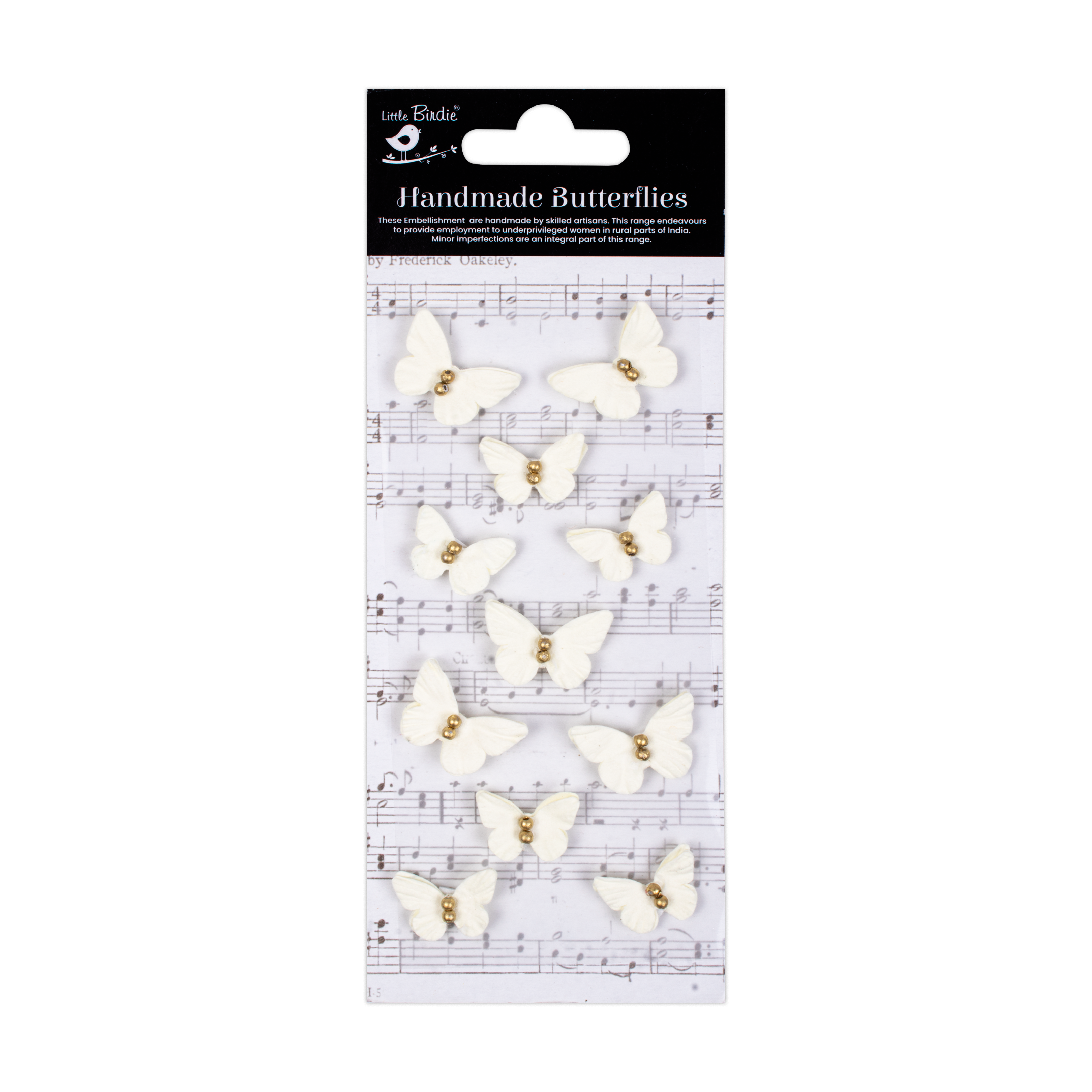 Handmade Flowers Ivory Pearl Pearl Butterflies Approx 2 &2.7Cm 11Pc