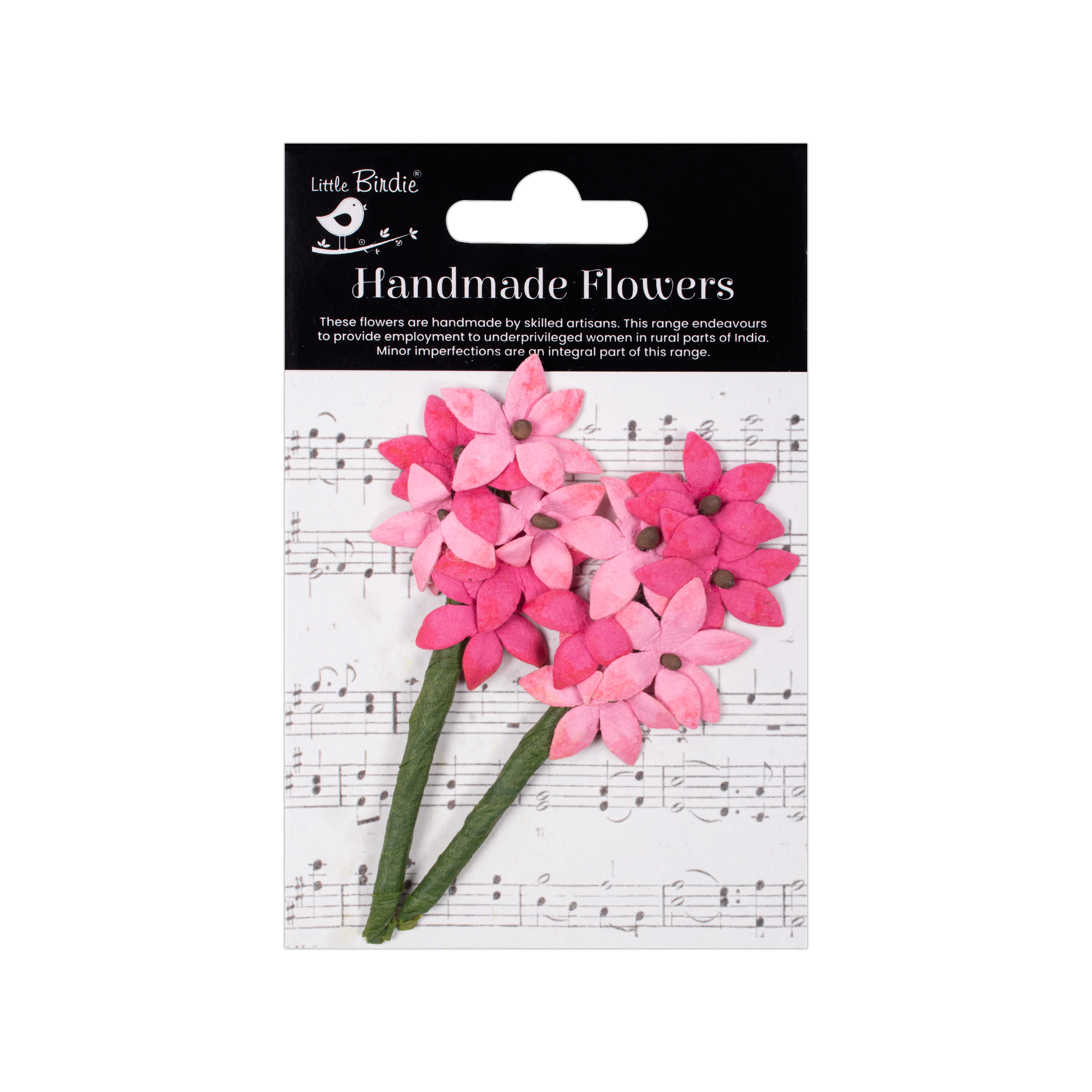 Handmade Flowers Precious Pink Tabitha Approx 3Cm 2Pc