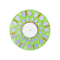 Mirror Work Tealight Holder Diamond Delight Green 4in Dia 5.5mm Thick 1pc ( Candle Included 1pc)