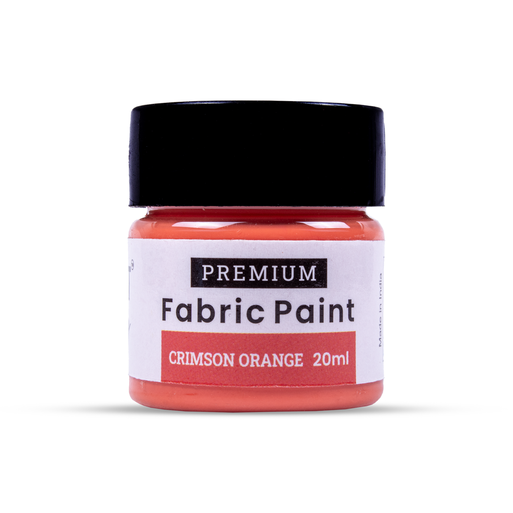 Premium Fabric Paint Crimson Orange 20ml Bottle