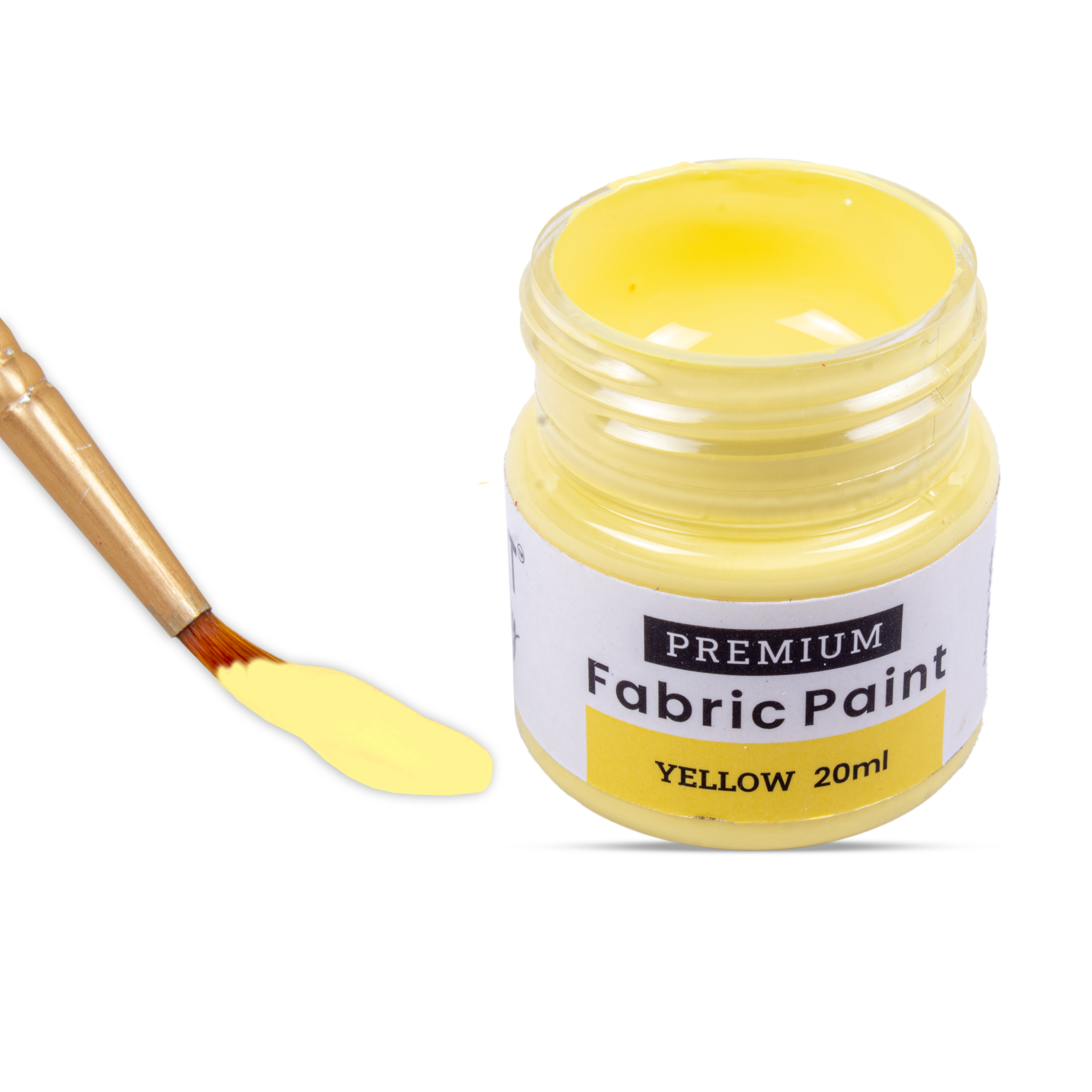 Premium Fabric Paint Yellow 20ml Bottle