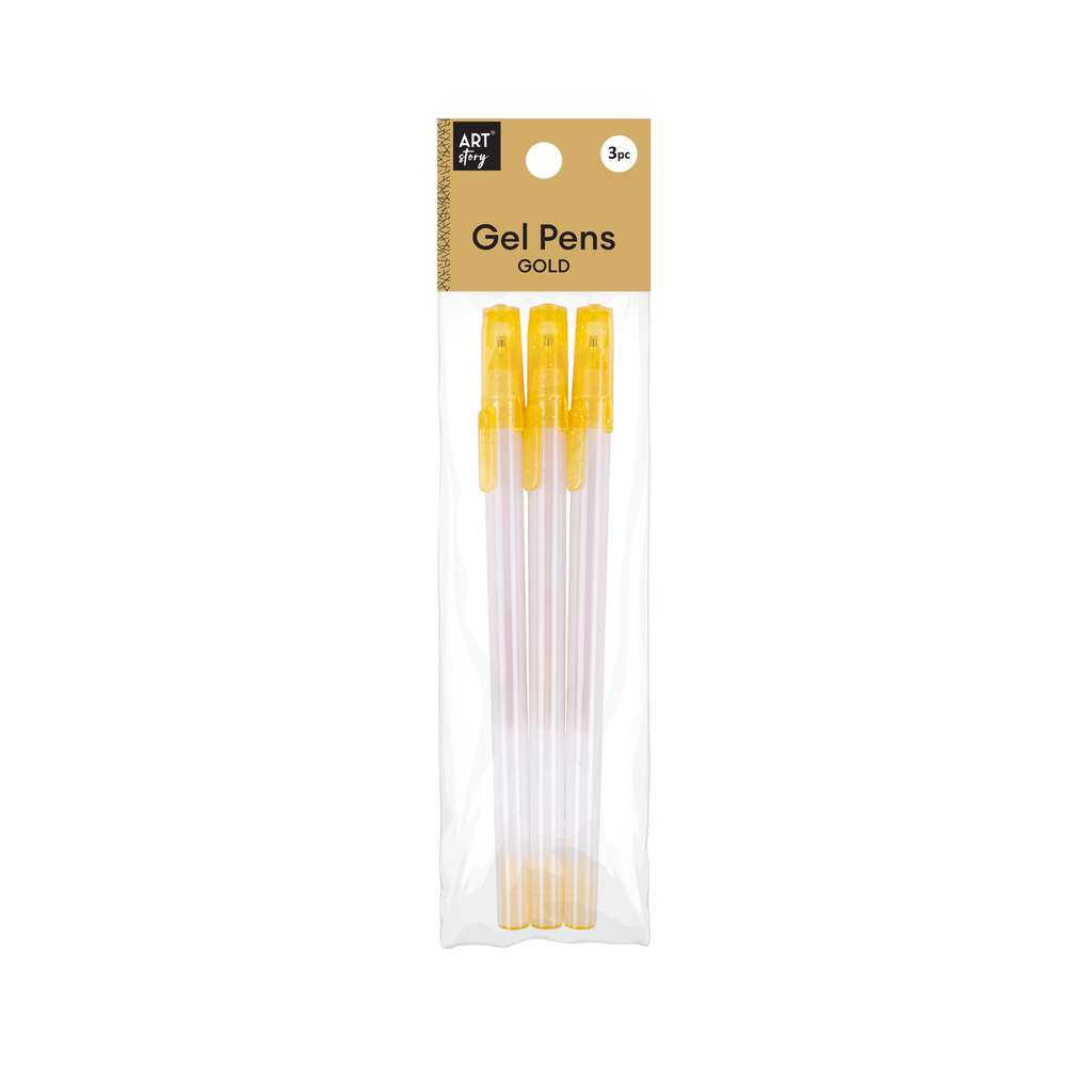 Gel Pen Gold Pack Of 3pc