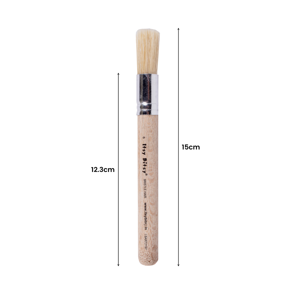 Stencil Brush Bristle Hair Wooden Handle Size.6 1 Pc