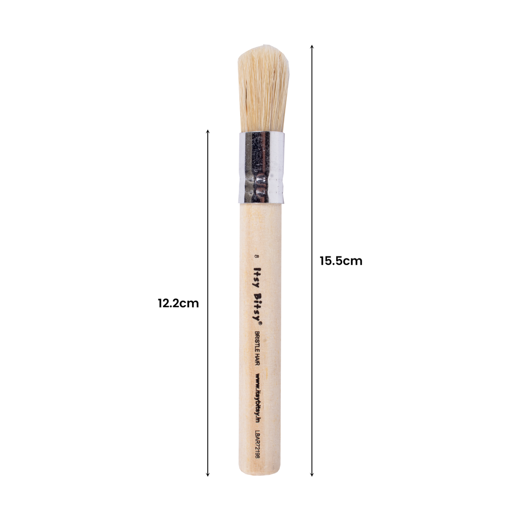 Stencil Brush Bristle Hair Wooden Handle Size.8 1 Pc