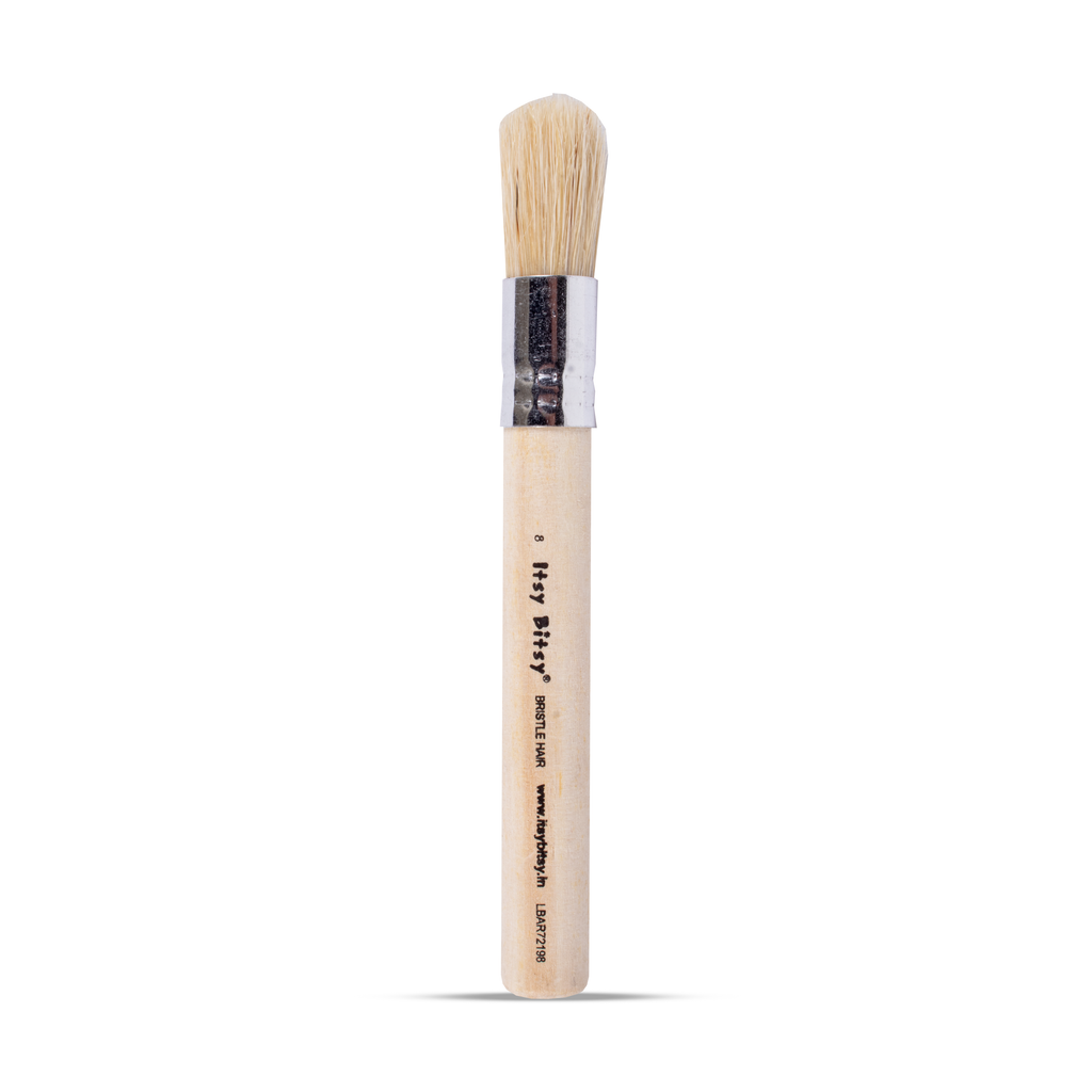 Stencil Brush Bristle Hair Wooden Handle Size.8 1 Pc
