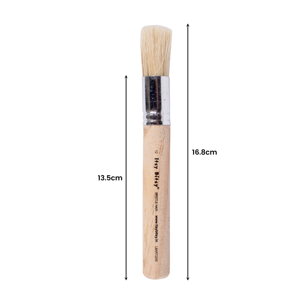 Stencil Brush Bristle Hair Wooden Handle Size.12 1 Pc