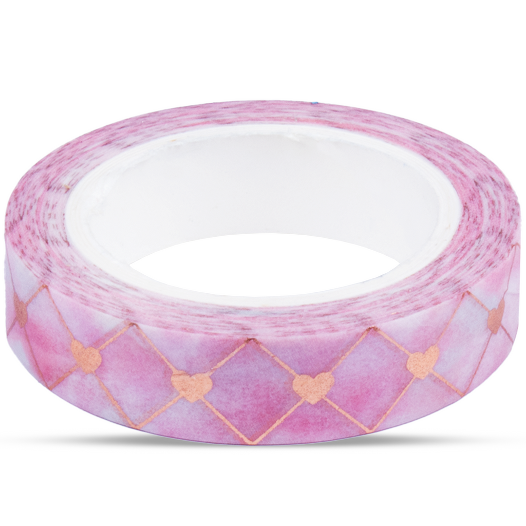 Washi Tape Heart Grid 10Mmx10Mtr 1Pc
