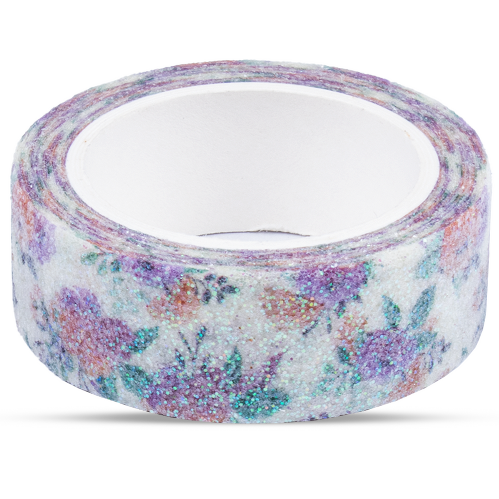 Washi Tape Glitter Floral Glint 15Mmx3Mtr 1Pc
