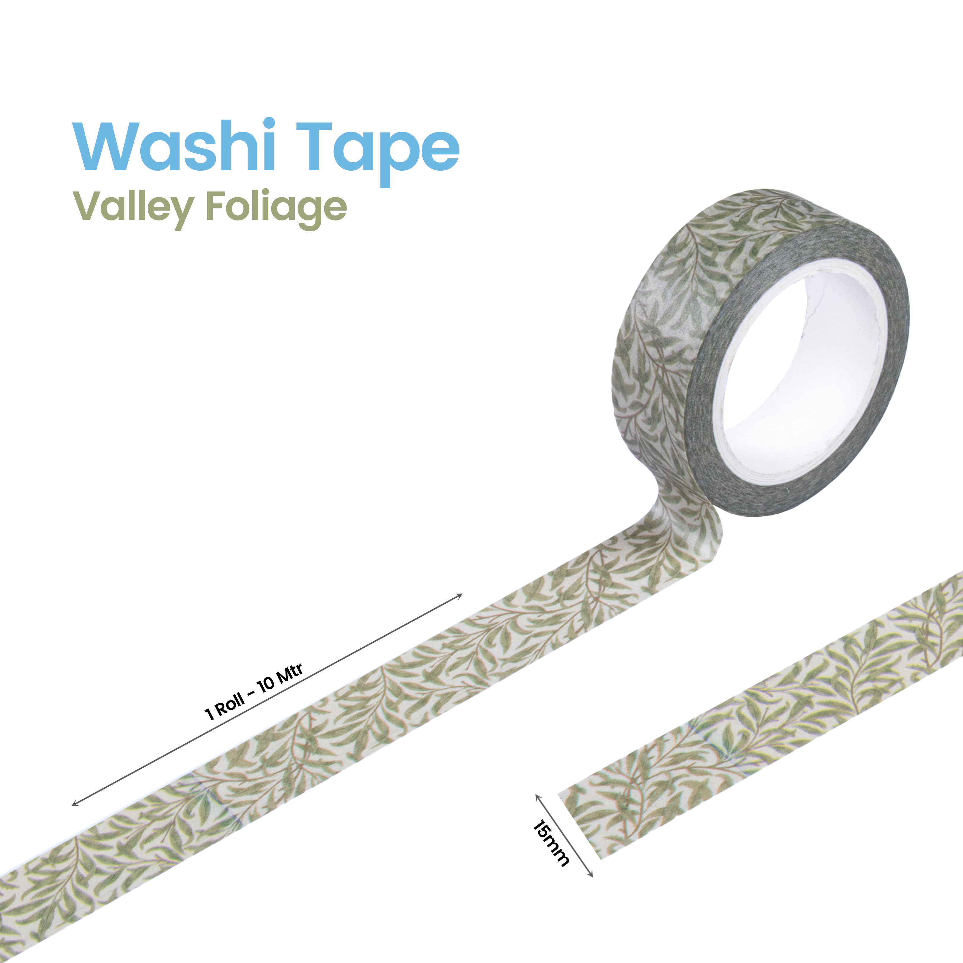 Washi Tape Valley Foliage 15Mmx10Mtr 1Pc