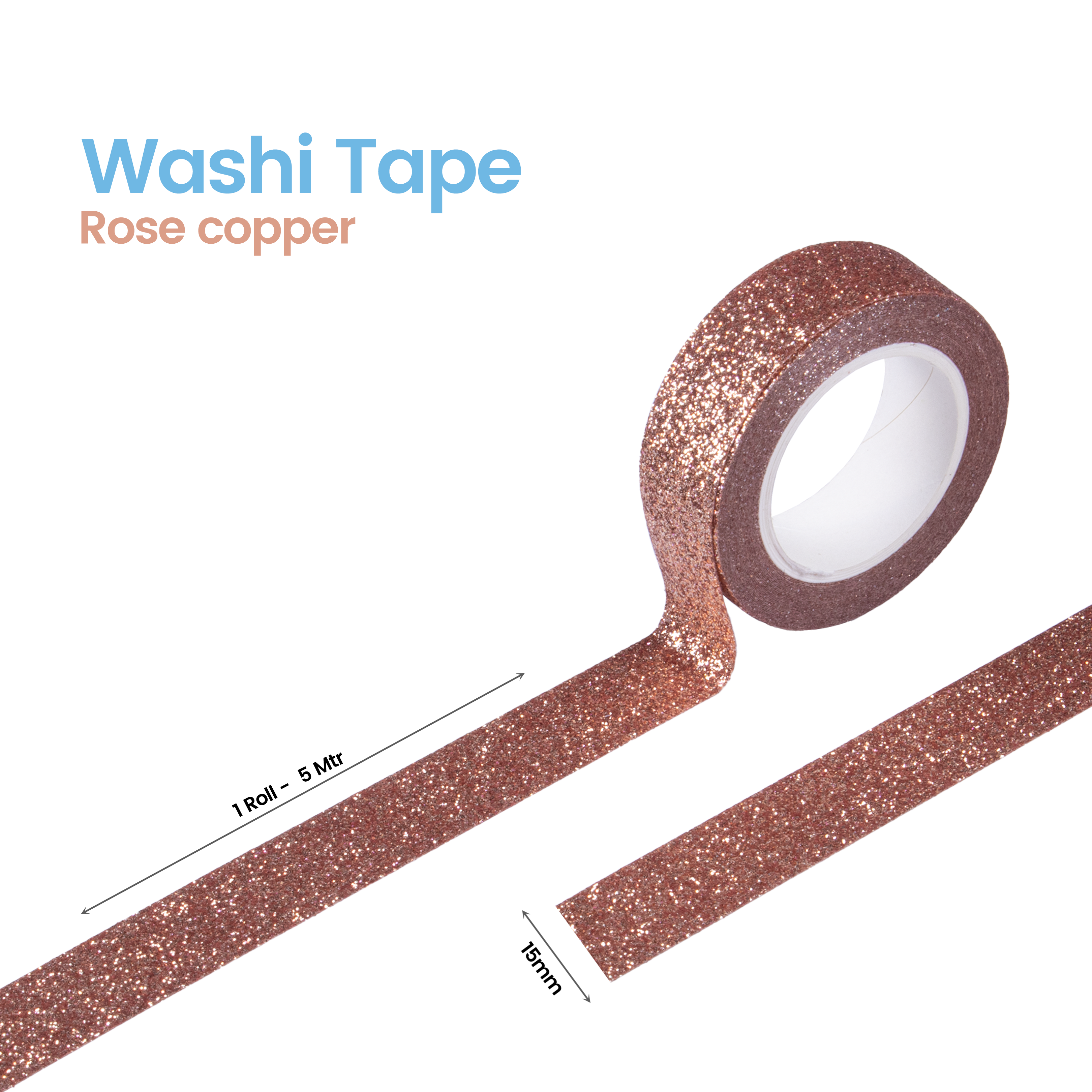 Washi Tape Rose Copper 15Mmx5Mtr 1Pc