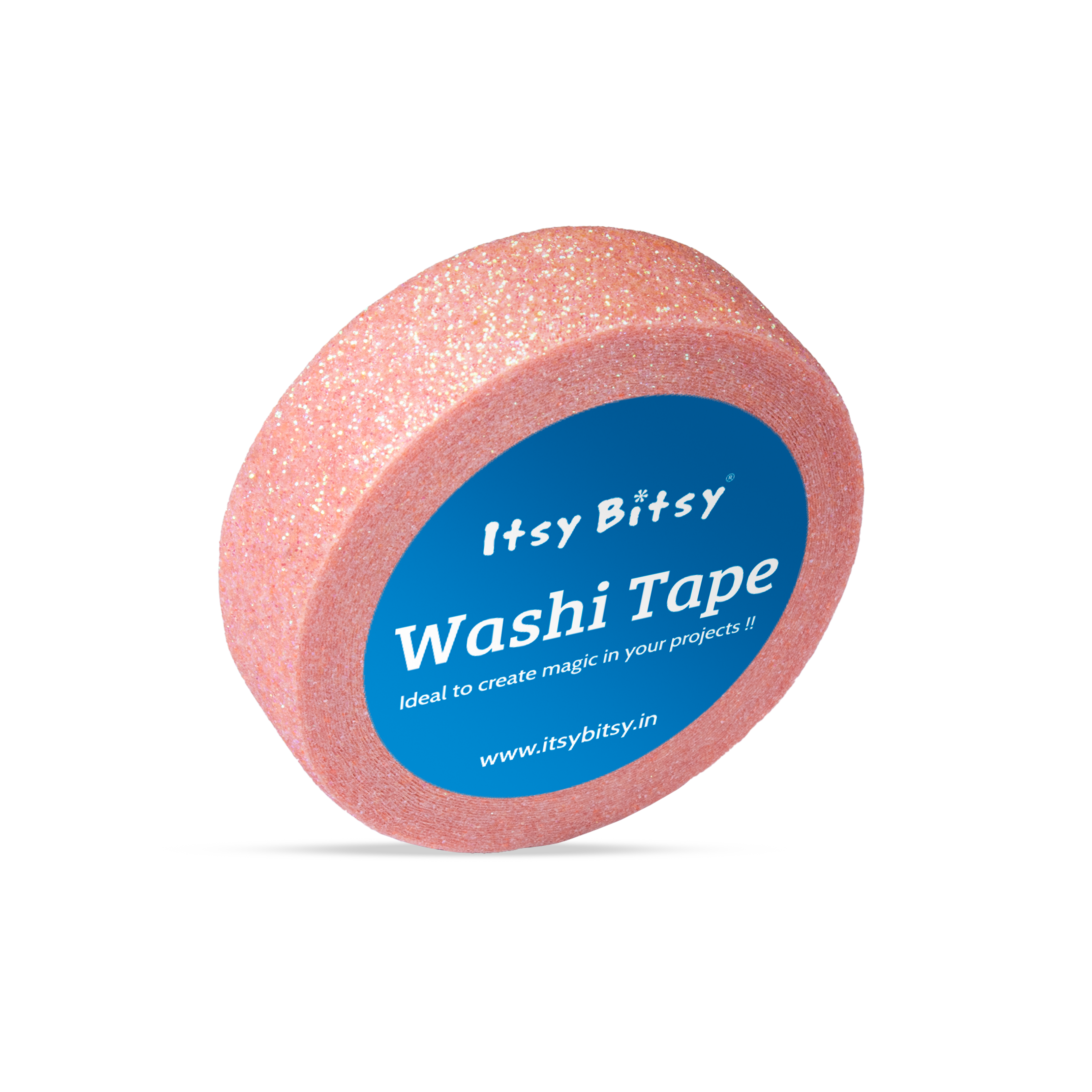 Washi Tape Glitter Coral 15Mmx5Mtr 1Pc