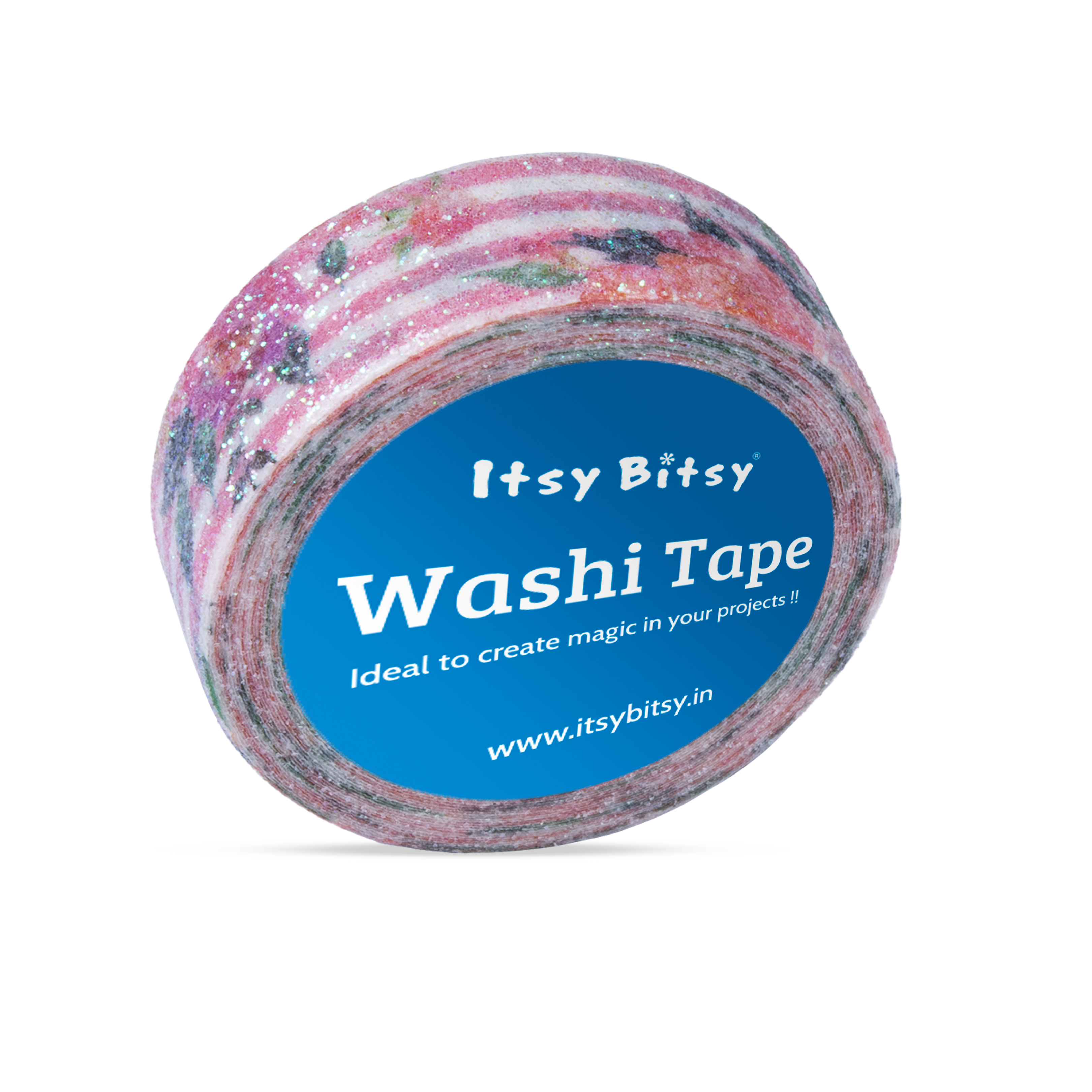 Washi Tape Glitter Sparkly Blossom 15Mmx3Mtr 1Pc