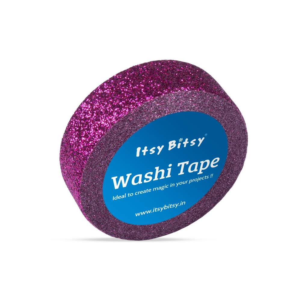 Washi Tape Glitter Deep Magenta 15Mmx5Mtr 1Pc