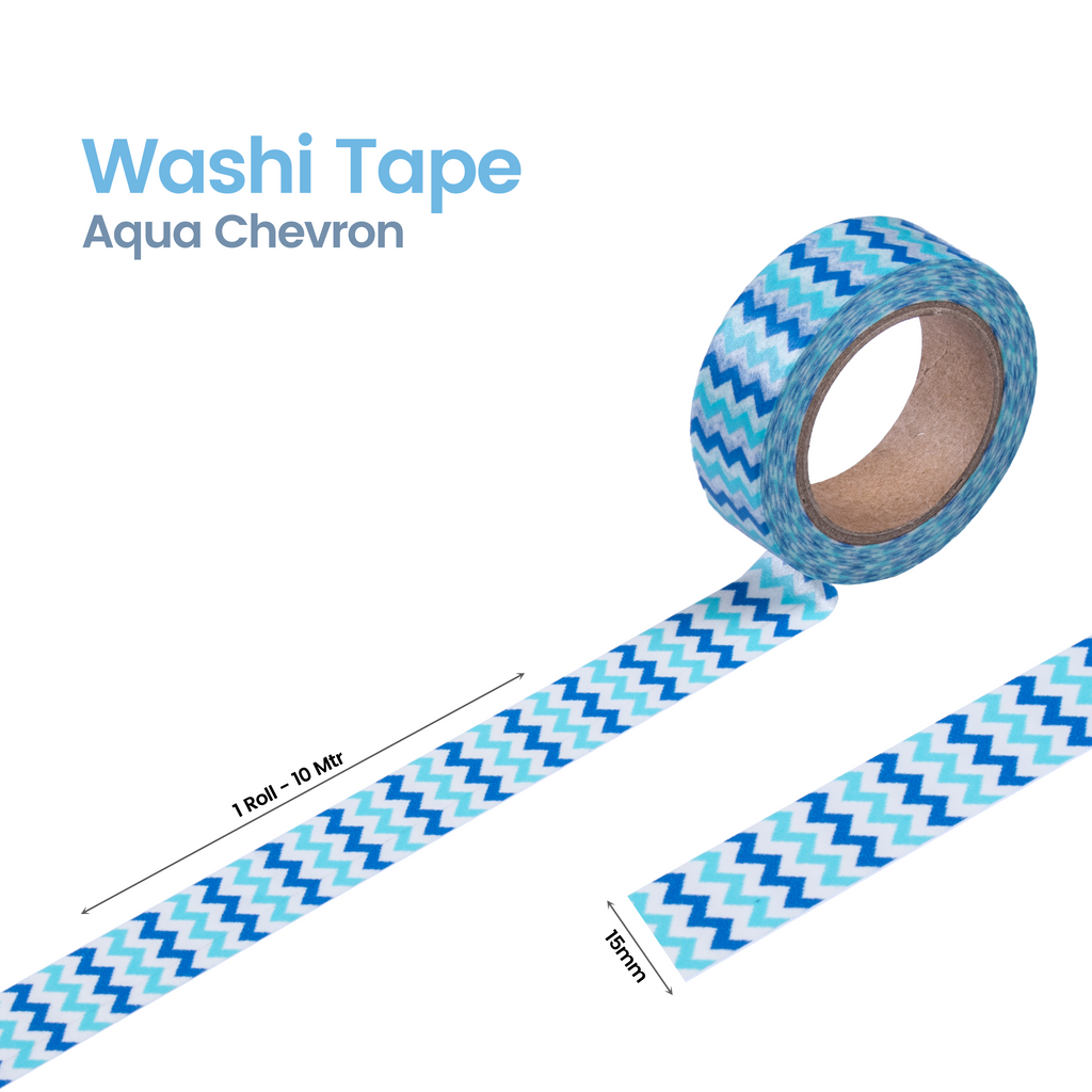 Washi Tape Aqua Chevron 15Mmx10Mtr 1Pc