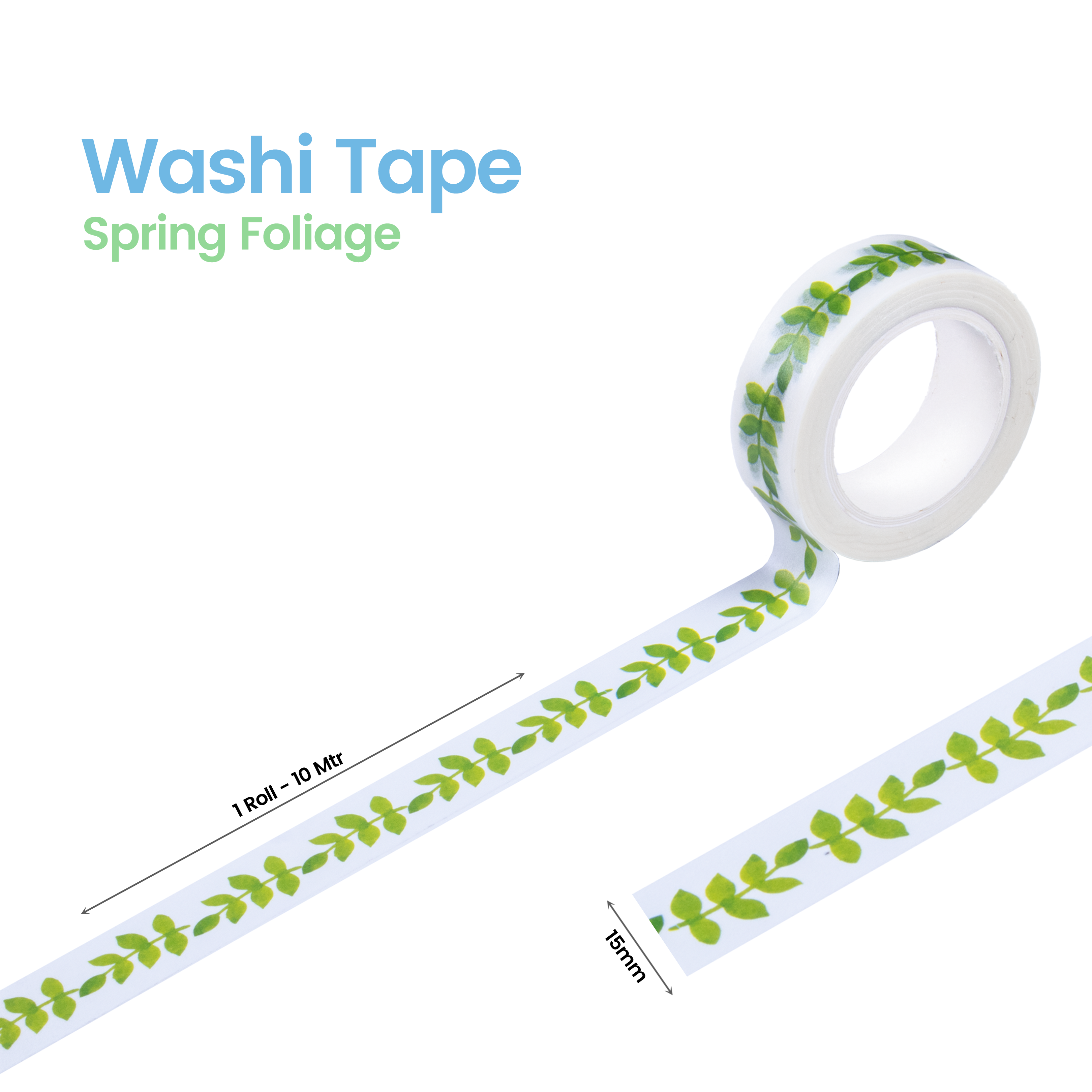 Washi Tape Spring Foliage 15Mmx10Mtr 1Pc