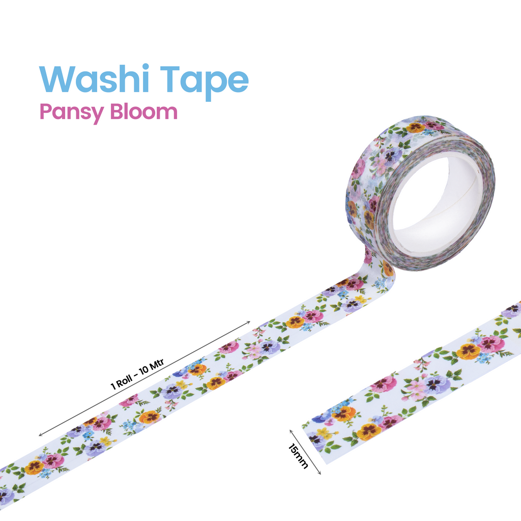 Washi Tape Pansy Bloom 15Mmx10Mtr 1Pc