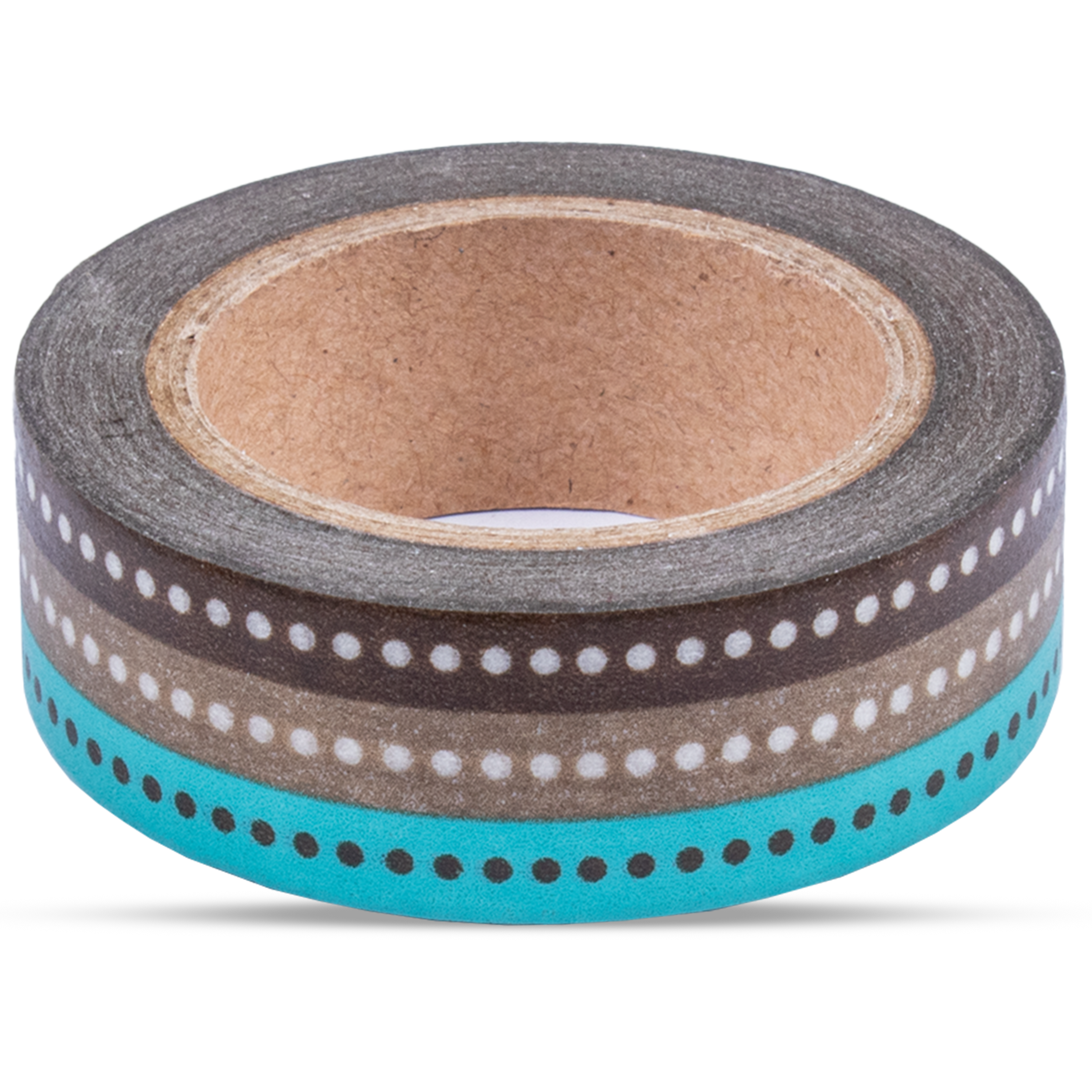 Washi Tape Aqua Gold Polka 15Mmx10Mtr (1Roll)