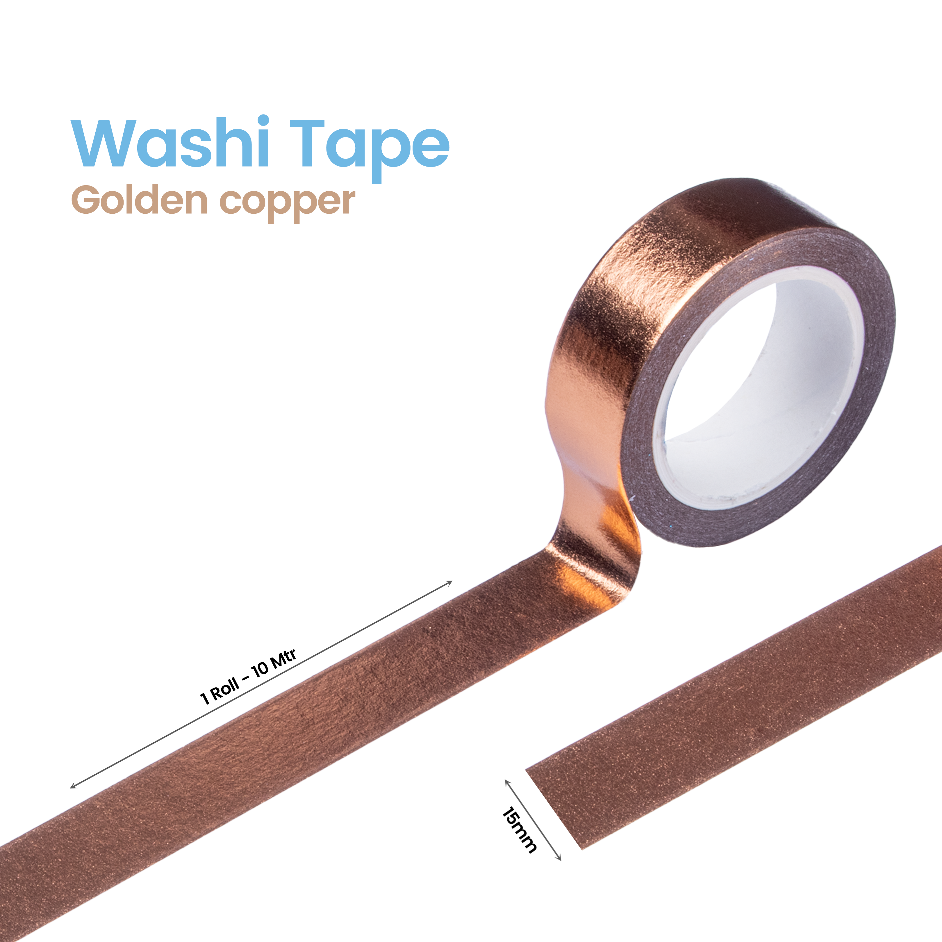 Washi Tape Golden Copper 15Mmx10Mtr 1Pc