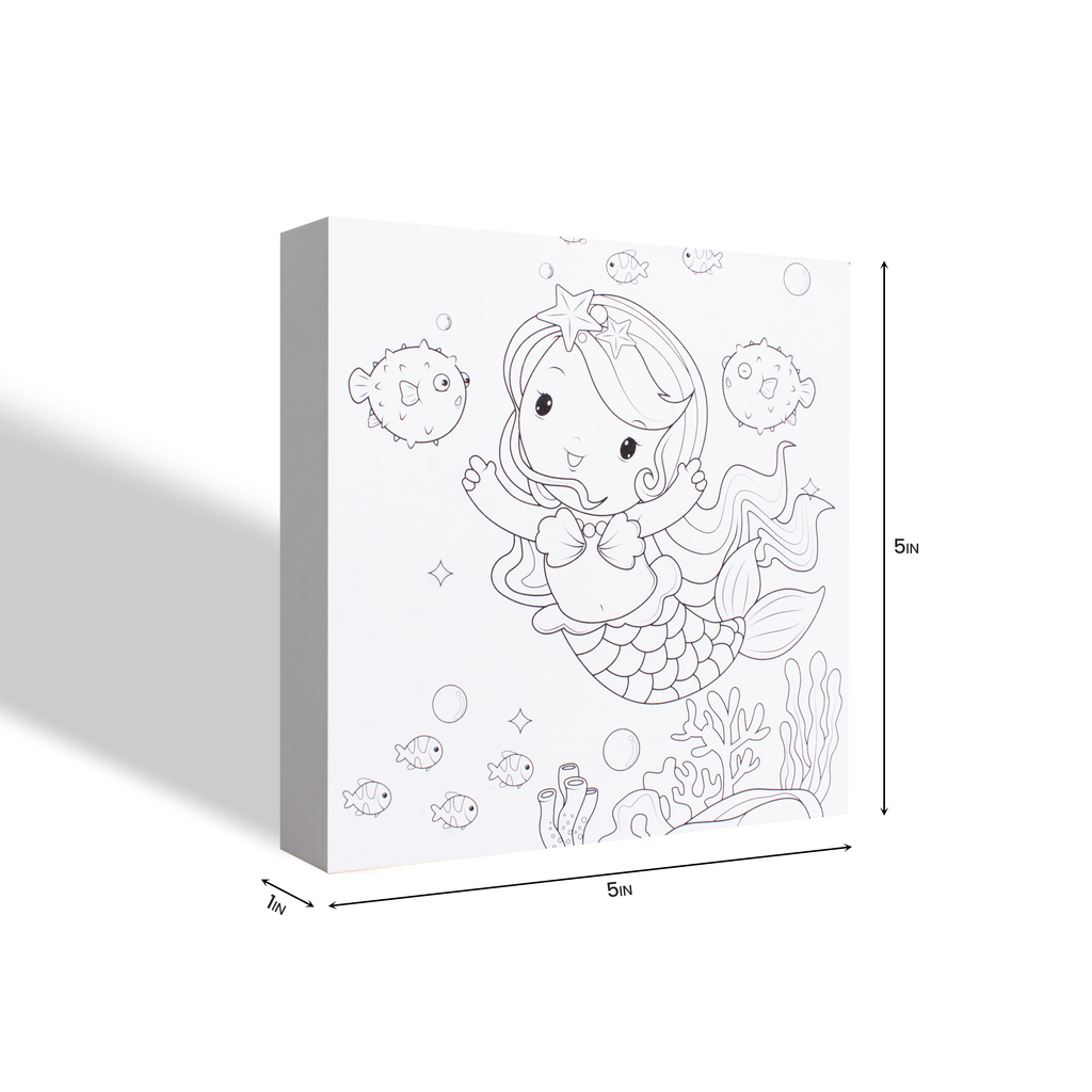 Paintable Pre-Printed Panel Friendly Mermaid L5 XW5 X H1inch 1pc