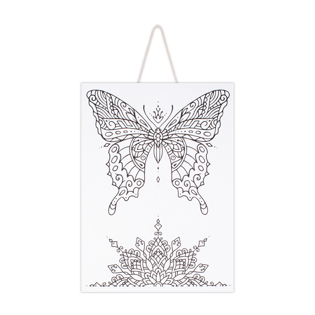 Paintable Pre-Printed Panel Ornate Butterfly Approx L12 XW8.5 X H1inch 1pc