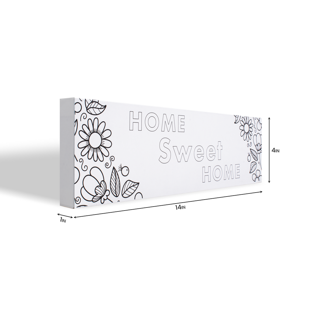 Paintable Pre-Printed Panel Home Sweet Home Approx L14 XW4 X H1inch 1pc