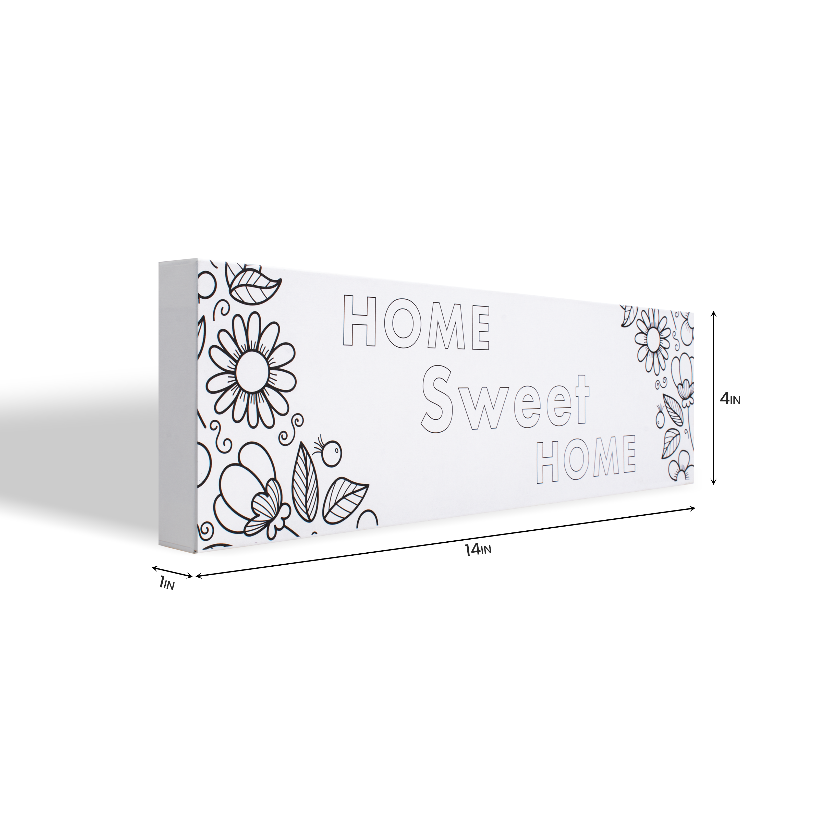 Paintable Pre-Printed Panel Home Sweet Home Approx L14 XW4 X H1inch 1pc