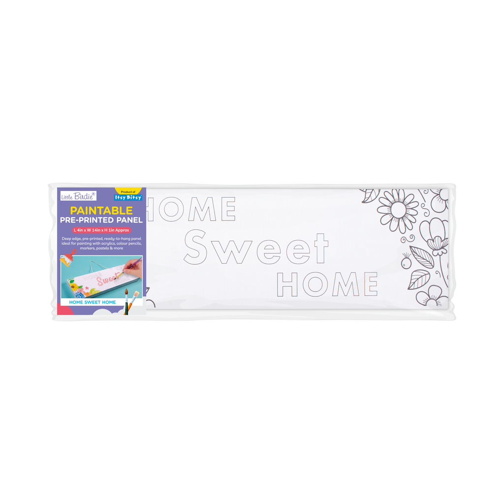 Paintable Pre-Printed Panel Home Sweet Home Approx L14 XW4 X H1inch 1pc