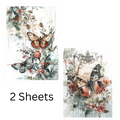 Filament Decoupage Paper Butterfly Elegance 2Designs 60GSM A4 2Sheets
