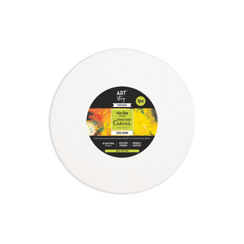 Stretched Canvas Round 11mm 4Inch Dia 1pc