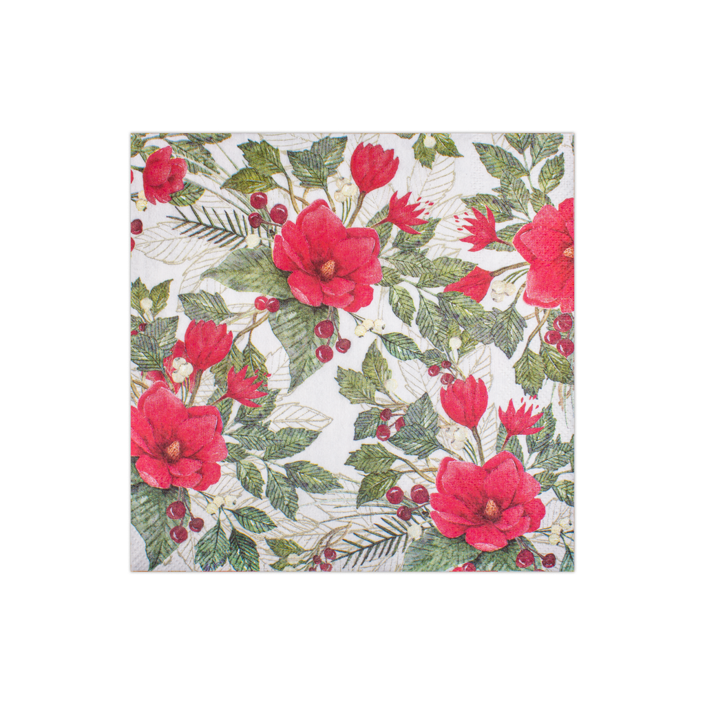 Decoupage Napkin Crimson Blooms 13in x 13in 3 Ply 1pc